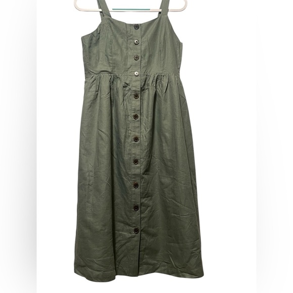 GAP, Green Button-Down Midi Dress - Picture 1 of 7
